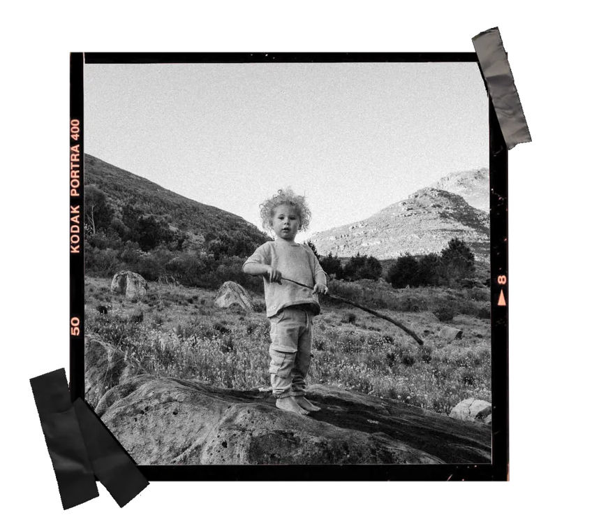 An animated film-frame photograph